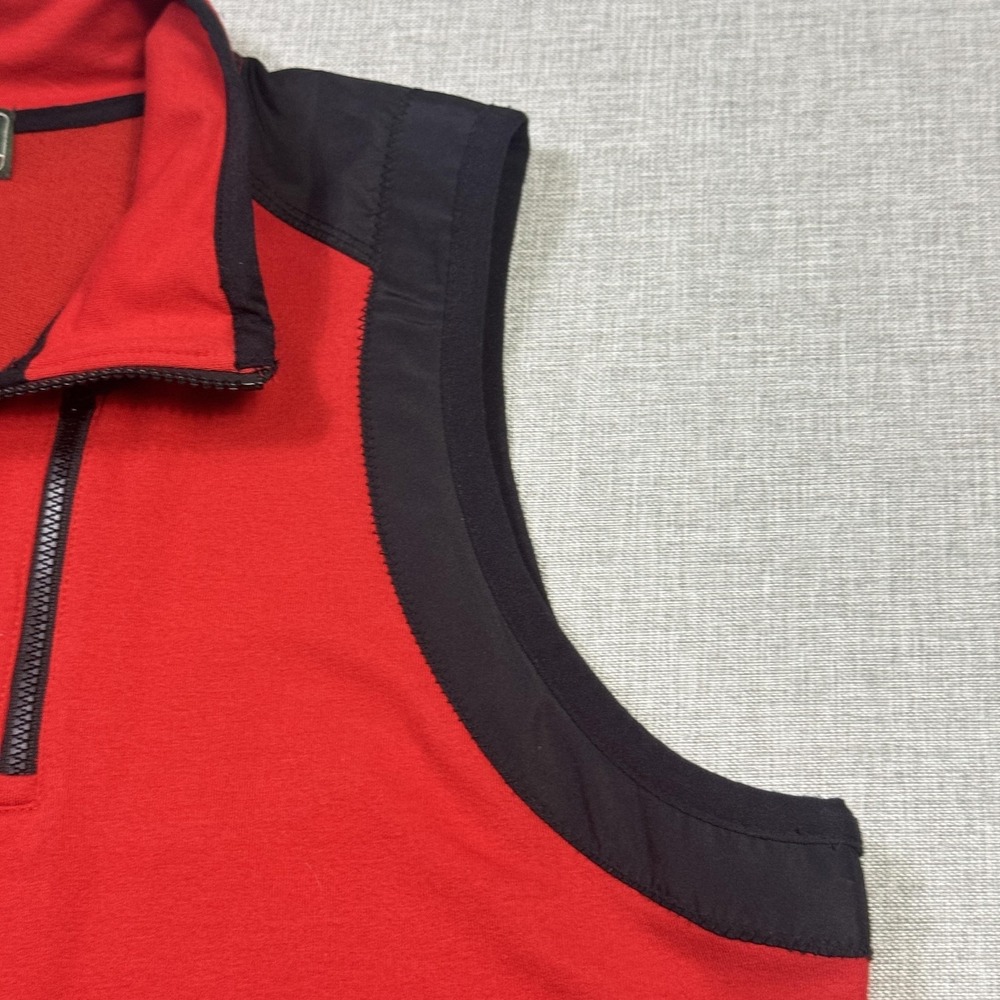 Lauren Ralph Lauren Vest Womens XL Red Collared Full Zip Pockets Cotton Blend - Picture 7 of 10